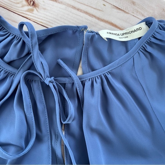 Amanda Uprichard Revolve Charleigh Romper Long Sleeve in Oxford Blue Size XS - Picture 5 of 12